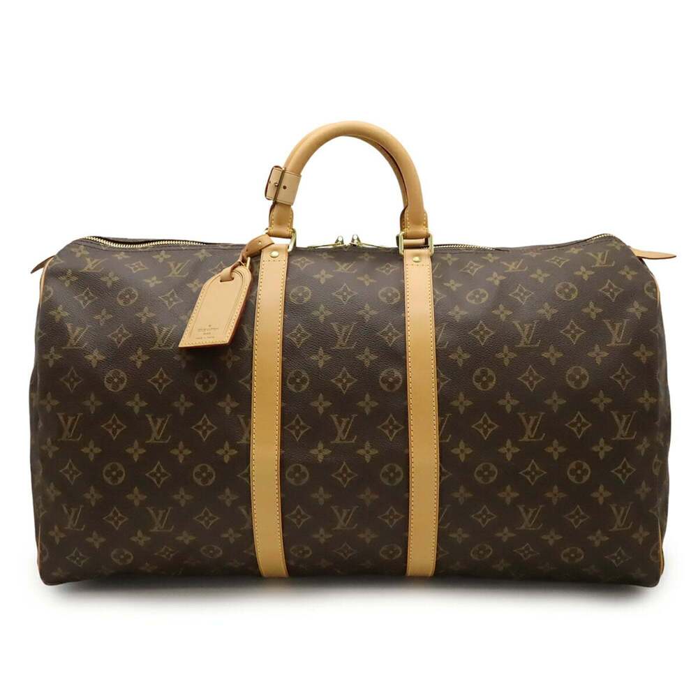 LOUIS VUITTON Authentic Brown Monogram Keepall 55 Boston Bag - Picture 2 of 10